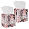 2PCS Square Tissue Box Cover, Pig Animals Leather Tissue Case Facial Paper Organizer Dispenser for Vanity Toilet Tank Dresser Night Stand Table Countertop Office Car view 1