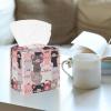 2PCS Square Tissue Box Cover, Pig Animals Leather Tissue Case Facial Paper Organizer Dispenser for Vanity Toilet Tank Dresser Night Stand Table Countertop Office Car view 2
