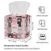 2PCS Square Tissue Box Cover, Pig Animals Leather Tissue Case Facial Paper Organizer Dispenser for Vanity Toilet Tank Dresser Night Stand Table Countertop Office Car view 3