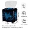 2PCS Square Tissue Box Cover, The Milky Way Forest Leather Tissue Case Facial Paper Organizer Dispenser for Vanity Toilet Tank Dresser Night Stand Table Countertop Office Car view 3