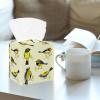 2PCS Square Tissue Box Cover, Birds Leather Tissue Case Facial Paper Organizer Dispenser for Vanity Toilet Tank Dresser Night Stand Table Countertop Office Car view 2