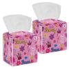 2PCS Square Tissue Box Cover, Pink Princess Crown Leather Tissue Case Facial Paper Organizer Dispenser for Vanity Toilet Tank Dresser Night Stand Table Countertop Office Car view 1