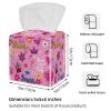2PCS Square Tissue Box Cover, Pink Princess Crown Leather Tissue Case Facial Paper Organizer Dispenser for Vanity Toilet Tank Dresser Night Stand Table Countertop Office Car view 3