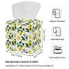 2PCS Square Tissue Box Cover, Lemon Fruits Leather Tissue Case Facial Paper Organizer Dispenser for Vanity Toilet Tank Dresser Night Stand Table Countertop Office Car view 3