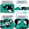 2PCS Square Tissue Box Cover, Whale Animal Leather Tissue Case Facial Paper Organizer Dispenser for Vanity Toilet Tank Dresser Night Stand Table Countertop Office Car view 4