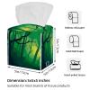 2PCS Square Tissue Box Cover, Abstract Forest Leather Tissue Case Facial Paper Organizer Dispenser for Vanity Toilet Tank Dresser Night Stand Table Countertop Office Car view 3