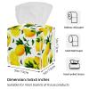 2PCS Square Tissue Box Cover, Lemon Fruit Leather Tissue Case Facial Paper Organizer Dispenser for Vanity Toilet Tank Dresser Night Stand Table Countertop Office Car view 3