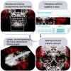 2PCS Square Tissue Box Cover, Novelty Skull Black Leather Tissue Case Facial Paper Organizer Dispenser for Vanity Toilet Tank Dresser Night Stand Table Countertop Office Car view 4