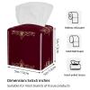 2PCS Square Tissue Box Cover, Arabian Style Arabesque Pattern 2 Leather Tissue Case Facial Paper Organizer Dispenser for Vanity Toilet Tank Dresser Night Stand Table Countertop Office Car view 3