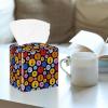 2PCS Square Tissue Box Cover, Colorful Musical Notes Pattern Leather Tissue Case Facial Paper Organizer Dispenser for Vanity Toilet Tank Dresser Night Stand Table Countertop Office Car view 2