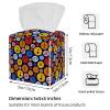 2PCS Square Tissue Box Cover, Colorful Musical Notes Pattern Leather Tissue Case Facial Paper Organizer Dispenser for Vanity Toilet Tank Dresser Night Stand Table Countertop Office Car view 3
