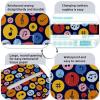 2PCS Square Tissue Box Cover, Colorful Musical Notes Pattern Leather Tissue Case Facial Paper Organizer Dispenser for Vanity Toilet Tank Dresser Night Stand Table Countertop Office Car view 4