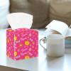 2PCS Square Tissue Box Cover, Pink Princess Crown Pattern Leather Tissue Case Facial Paper Organizer Dispenser for Vanity Toilet Tank Dresser Night Stand Table Countertop Office Car view 2