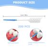 200 Pieces Interdental Brushes, Silicone Dental Brushes, Dual-Use Dental Floss Sticks for Braces Oral Cleaning, Blue view 2