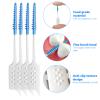 200 Pieces Interdental Brushes, Silicone Dental Brushes, Dual-Use Dental Floss Sticks for Braces Oral Cleaning, Blue view 3