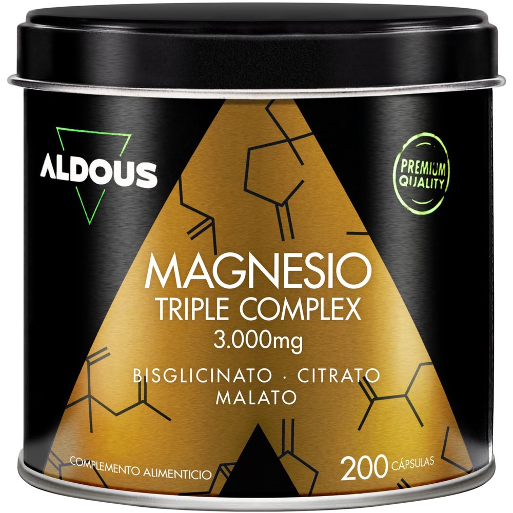 Magnesium Triple Complex 3000 mg Magnesium Bisglycinate, Citrate and Malate 200 Capsules 422.5 mg Elemental per Serving High Bioavailability Performance, Energy, Wellbe
