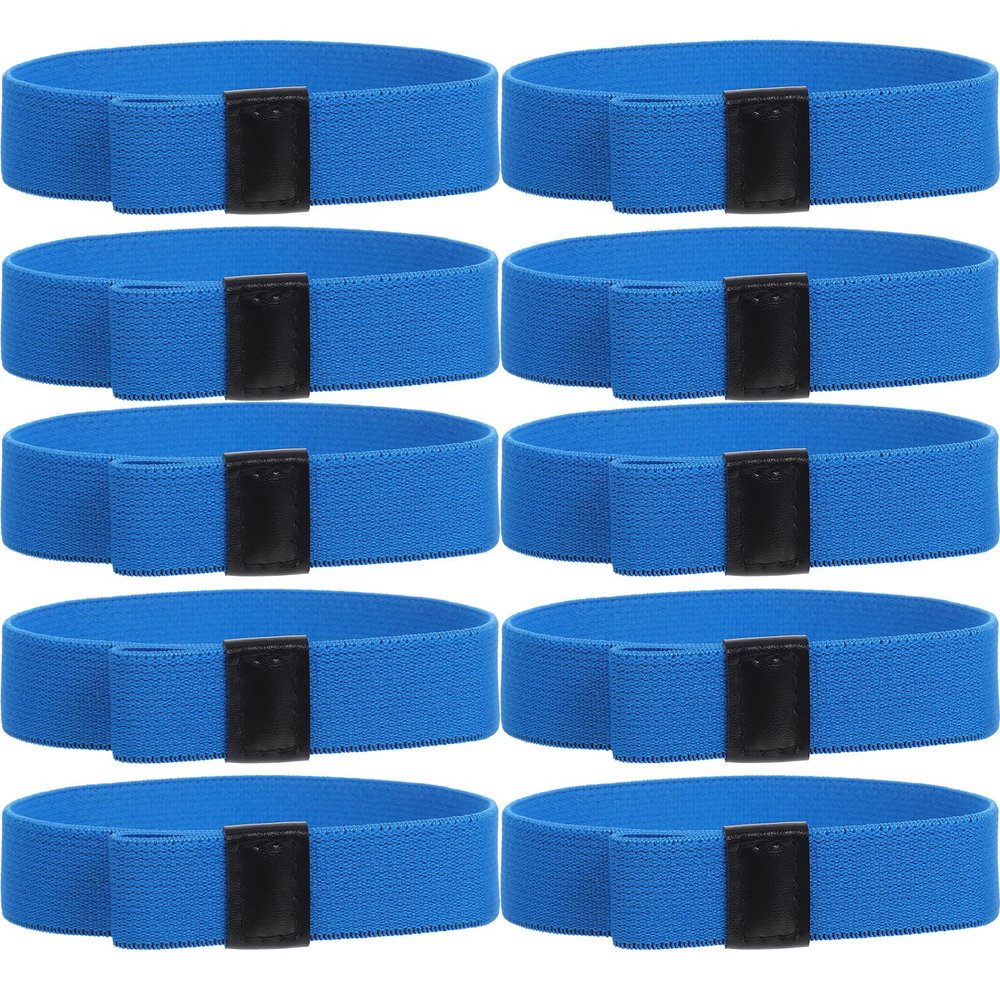 Cabilock 10Pcs Blue Adjustable Elastic Lunch Box Straps for Bento Containers, Food Box Fixing Bands for School, Travel and Camping, Washable Reusable Small Elastic Bands
