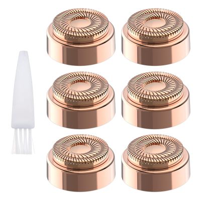6 Pcs Replacement Heads, Facial Hair Remover Heads with Cleaning Brush Flawless Compatible with Finishing Touch Flawless Gen 2 Facial Hair Removal Tool, Smooth Safe Gentle Hair Removal for Women