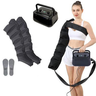6-Cavity Leg Massager Pressotherapy Recovery Boots Machine, Electric Air Compression Massager for Circulation Legs, Arm, Waist, Feet, Fatigue Relief, Lymphatic Drainage Massager (Black 2 Leg)