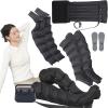 Lymphatic Drainage Massager, Electric Air Compression Leg Massager Machine for Pain and Circulation, 6-Cavity Recovery Boots, Circulation Compression, Timing Func | 0~250mmHg Kp (Black 2 Arm+2 L view 1