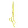 6 Inch Stainless Steel Beard Trimming Scissors, Professional Barber Scissors with Precision Blade, Ergonomic Hairdressing Shears for Home Salon, Mustache and Hair Cutting Tools (Yellow) view 2
