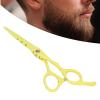 6 Inch Stainless Steel Beard Trimming Scissors, Professional Barber Scissors with Precision Blade, Ergonomic Hairdressing Shears for Home Salon, Mustache and Hair Cutting Tools (Yellow) view 3