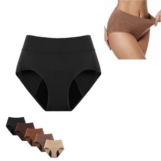 Veras Underwear Leak Proof Panties, Veras Undies Incontinence Panties, Washable & Reusable Three Layer Leakproof Underwearfor Women Over 60(Black,L)