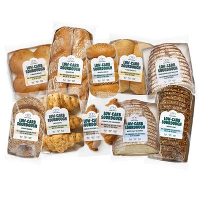 ROBERT ANDREW Low-Carb Sourdough Starter Bundle, High Protein & Fibre, Freshly Baked Bread, Freezer Friendly, Bloomers, Tin Loaf, Rolls, Crossaints, Baguettes & Bagels