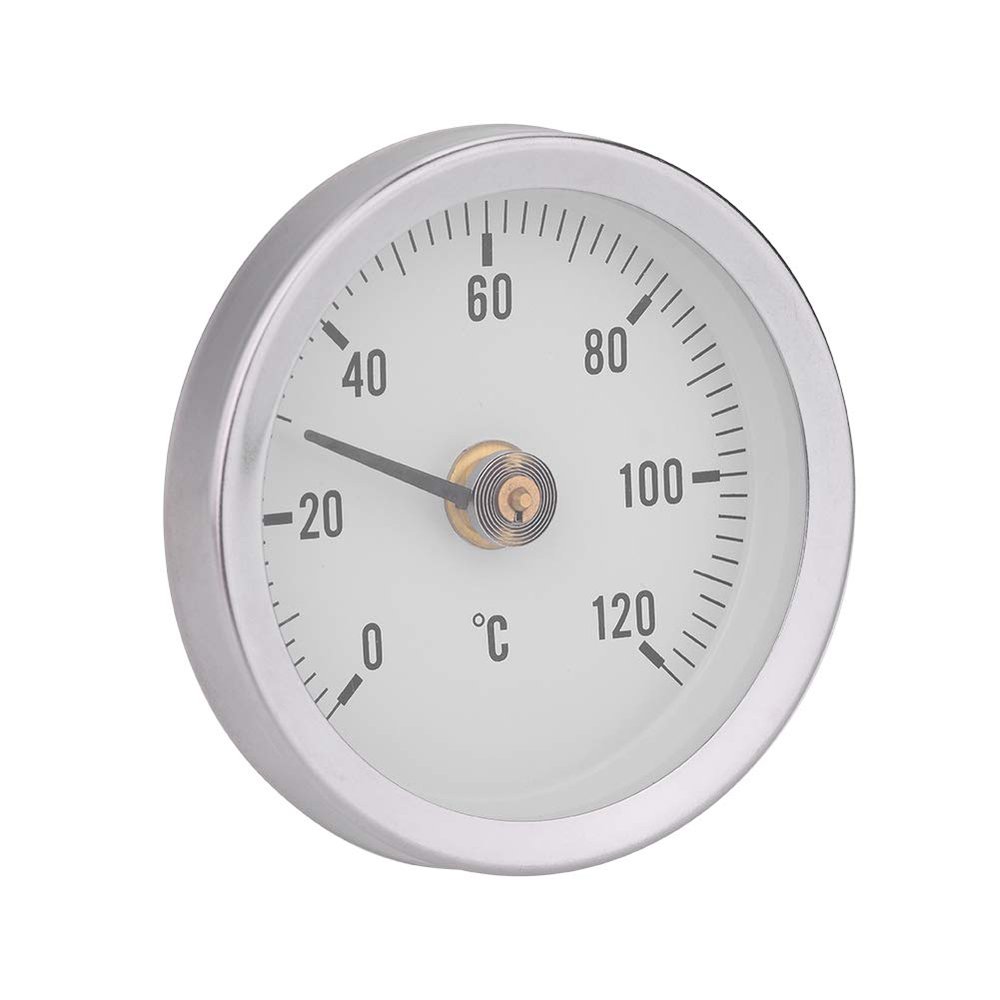 Acouto 63mm Bimetal Spring Thermometer 0-248F for Pipe Use
