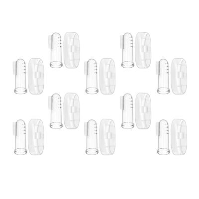 SHOWERORO Silicone Finger Toothbrushes Includes Storage Cases 10 Sets with Double-Sided Soft Bristles and Delicate Massage Bumps for Baby Oral Cleaning for Infant and Toddler Teething Care
