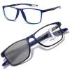 1 Pack TR90 Sports Reading Glasses for Men and Women, Blue Light Blocking Glasses with Lightweight Flexible Frame, Multifocal Reading Glasses for Sports Reading Work(Blue,3.5x)