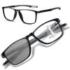 1 Pack TR90 Sports Reading Glasses for Men and Women, Blue Light Blocking Glasses with Lightweight Flexible Frame, Multifocal Reading Glasses for Sports Reading Work(Gray,1.5x)