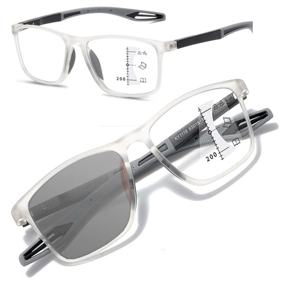 1 Pack TR90 Sports Reading Glasses for Men and Women, Blue Light Blocking Glasses with Lightweight Flexible Frame, Multifocal Reading Glasses for Sports Reading Work(Clear,3.5x)