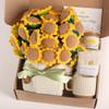 Get Well Gifts for Women, Sunflower Flower Bouquet Blanket Gift Basket, Encouraging Care Package for Her, Thank You & Thinking of You Gifts, Cozy Throw with Mug Candle Socks (Sunflower Bloom) view 1