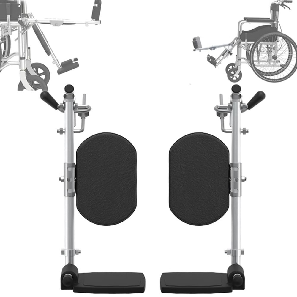 Elevating Legrests with Padded Calf Pads, 90-180 Adjustable Angle, for Standard Wheelchairs, Elderly and Disabled Support