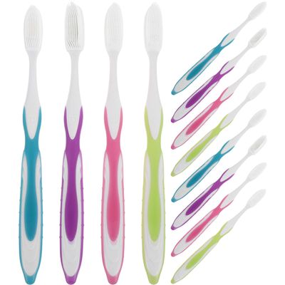 Baluue 12pcs Soft Bristle Toothbrushes for Adults Nano Bristle Large Head Orthodontic Daily Brush for Sensitive Gums Travel Toothbrush Soft