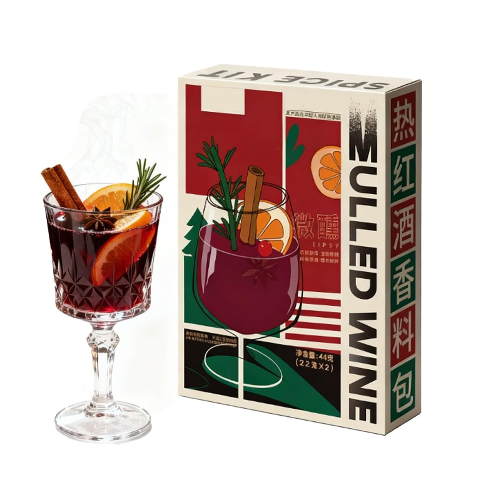 Wine Mix, Seasonal Spice - 2 Individual Sachets (44g Total) for Apple Cider, Mulled, Glhwein, Hot Toddy Holiday Drink