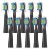 10PCS Compatible for Fairywill FW-E11 E10 E6 D7S Electric Toothbrush Replacement Brush Heads,Compatible for E11(10PCS Black) view 1