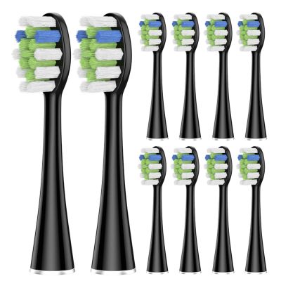 5 Pcs/10 Pcs Replacement Brush HeadsCompatible for AquaSonic Black Series Vibe Pro Duo Electric Toothbrush(10 pcs BK)