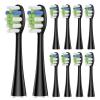 5 Pcs/10 Pcs Replacement Brush HeadsCompatible for AquaSonic Black Series Vibe Pro Duo Electric Toothbrush(10 pcs BK)