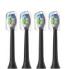 4Pcs 10Pcs Replacement Brush HeadsCompatible for Philips HX6064 HX6930 HX6730 Sonic Electric Toothbrush Vacuum Soft Dupont Bristle Nozzles(4PCS-W2-black)