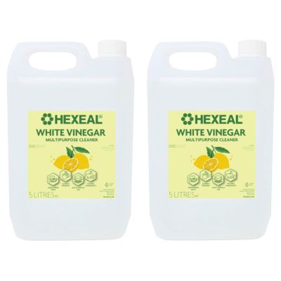 Hexeal Lemon Multipurpose Cleaner 10L 2 x 5L of Lemon Fresh White Vinegar For Cleaning Surfaces, Deodorising & Removing Grime