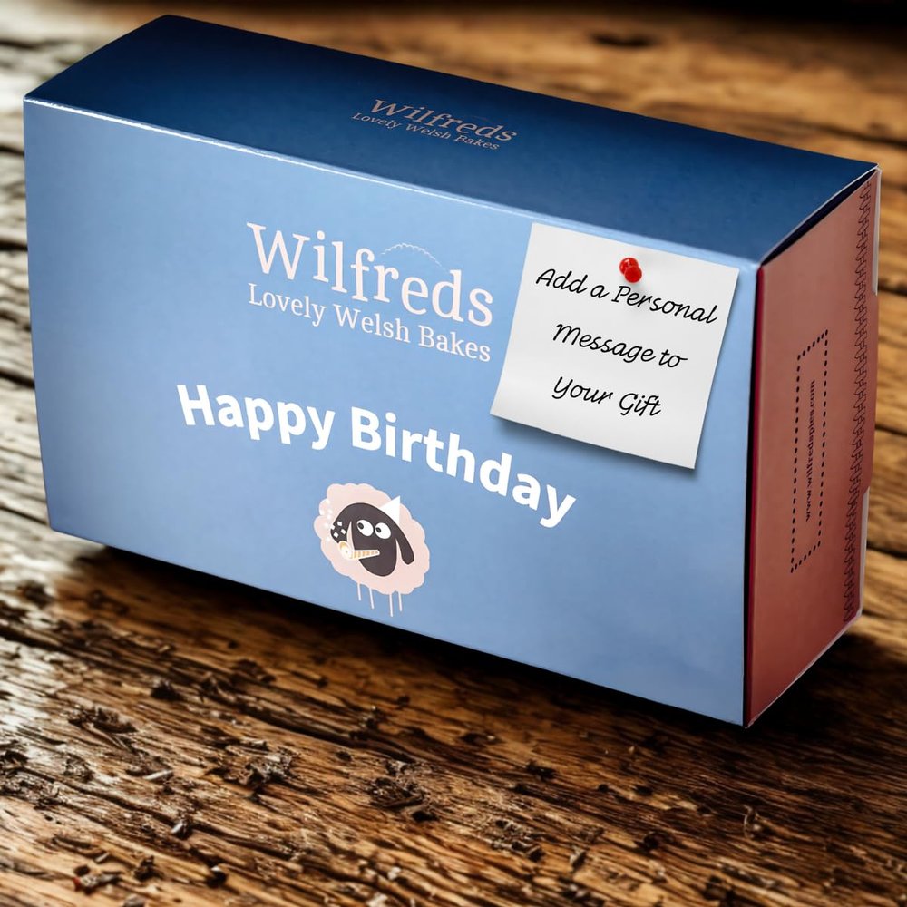 Wilfreds Authentic Bara Brith Welsh Cake - Traditional Fruit Cake Gift Infused with Welsh Brew Tea - Perfect for Tea Time Treats and Gifting (Happy Birthday)