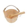 drburpily Spa Tools Sauna Water Bucket and Wooden Ladle Set Handmade Easy to Carry Bath Bucket Flower Pot Indoor Shower Sauna Room Suitable for and Ladle Set Handmade Bathroom view 1