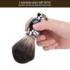 Barber Beard Shaving Brush for Men, Soft Shaving Cream Brush, Facial Hair Cleaning Brush with Ergonomic Handle, Stylish Resin and Alloy Design for Smooth Shaving Experienc view 3