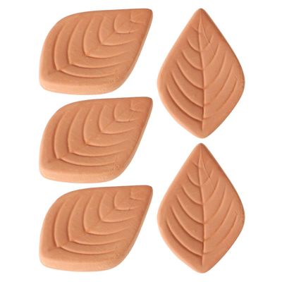 NUOBESTY 5Pcs Brown Sugar Softener Discs Leaf Shape Terracotta Sugar Saver Disks Reusable Food Moisture Absorber for Kitchen Storage Containers and