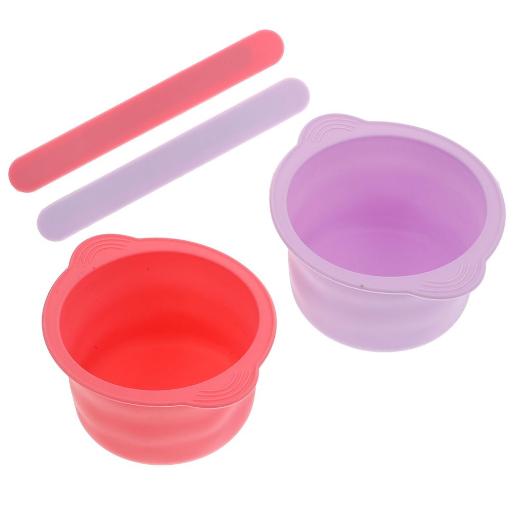 BAZEITFLOW Silicone Wax Warmer Liners Wax Pot Bowls Foldable Non-stick 4pcs Reusable Easy to Carry and Store Waxing Kit for Facial and Body Hair Removal for Beauty Routine and Travel Use
