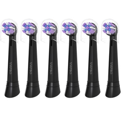 6 Pack Toothbrush Heads for Oral B iO 10 9 8 7 6 5 4 3 Series Electric Toothbrush, Replacement Head, Tooth Brush Heads, Black
