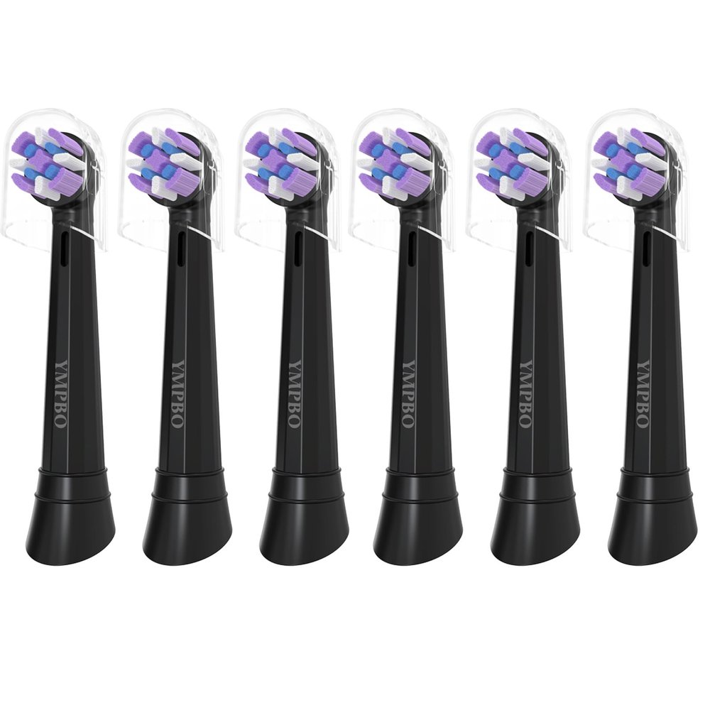 6 Pack Toothbrush Heads for Oral B iO 10 9 8 7 6 5 4 3 Series Electric Toothbrush, Replacement Head, Tooth Brush Heads, Black
