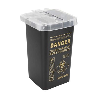 Chiyyak Plastic Disposable Blade Waste Box, Needle Container Collector for Trash Classification with Easy Carrying Portable Design, Create Safety for Enthusiasts (Black)